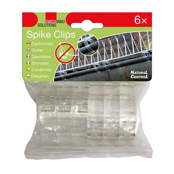 Spike-Clips für Dachrinnen zur Anbringung der Taubenabwehr-Spikes, 6er Pack
