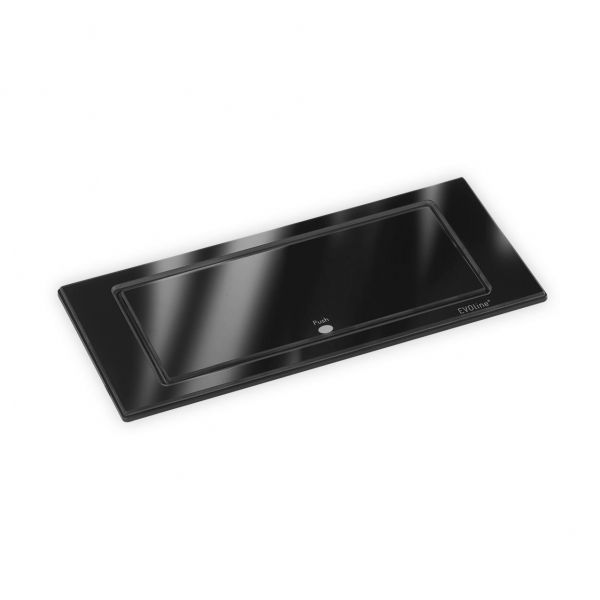 EVOline BackFlip, 180° drehbar, 2-fach Steckdose + 1 USB-Charger, Glas glänzend schwarz