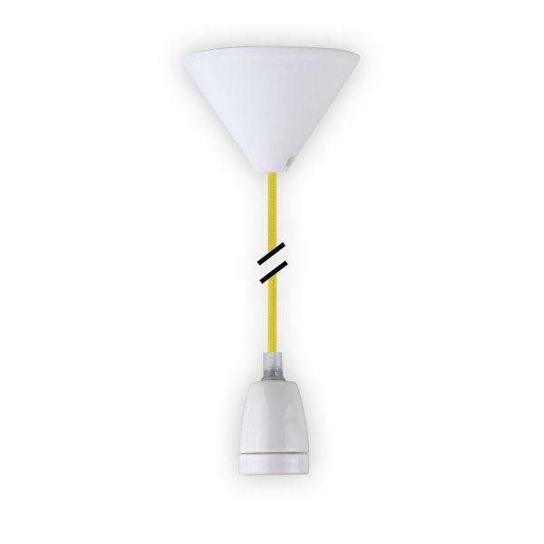 Keramik-Lampenfassung LEDmaxx mit Textilleitung gelb, E27