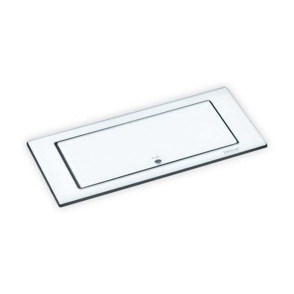 EVOline BackFlip, 180° drehbar, 2-fach Steckdose + 1 USB-Charger, Glas matt weiß