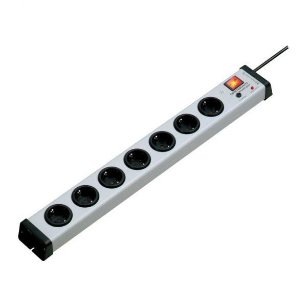 7-fach Steckdosenleiste Geräteschutz Akustik plus, mit Schalter und 1,5 m Zuleitung