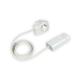 LED Schnurdimmer mit Stellwalze, Schiebeschalter und Zwischenstecker T21.09, 110VA, weiß