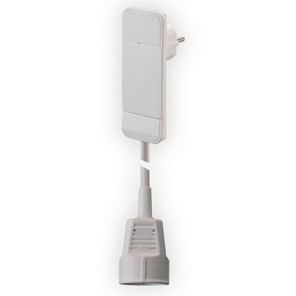 Flachstecker SmartPlug mit ca. 1,5 m Zuleitung und Schutzkontakt-Kupplung, weiß